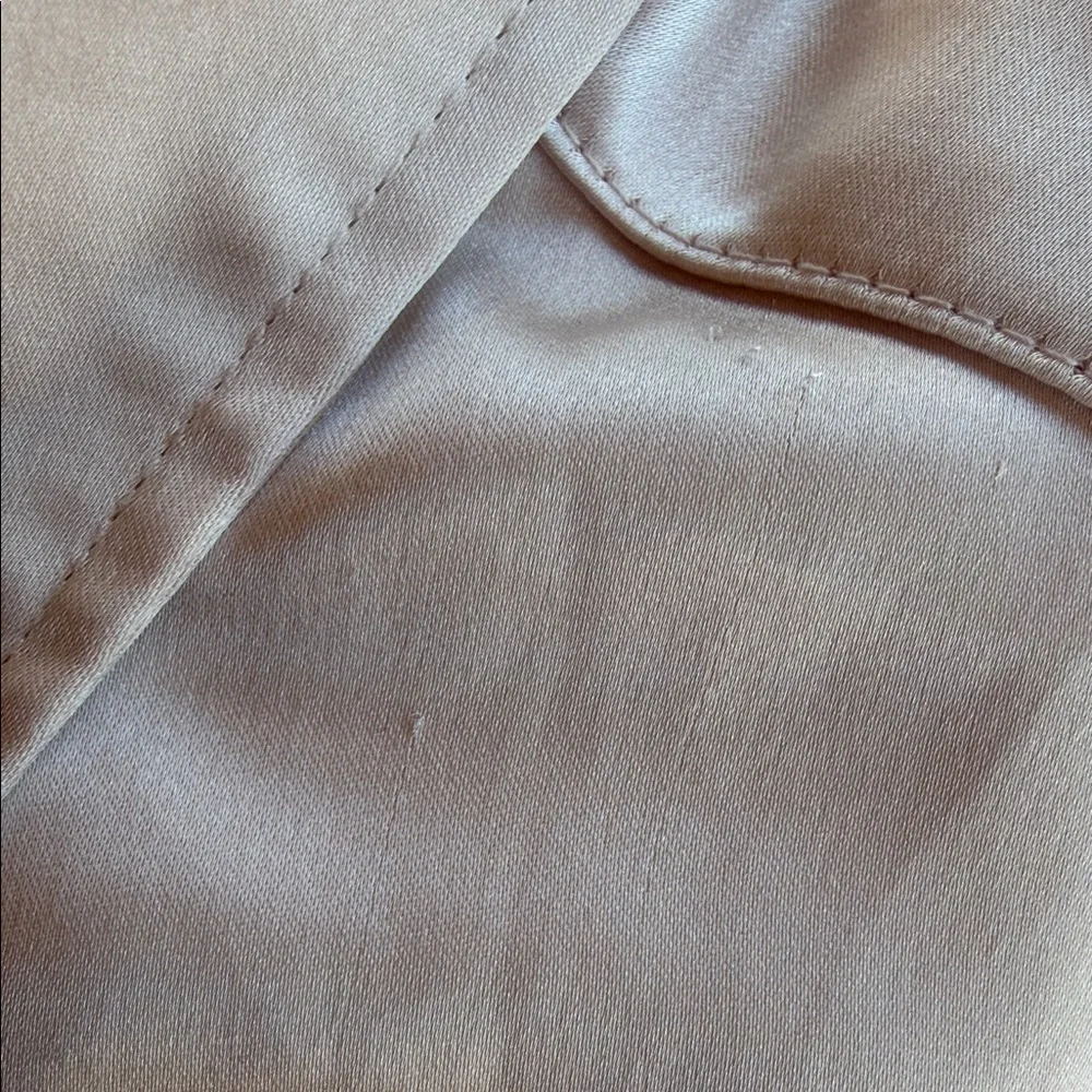 Champagne Satin Button-Up Blouse Size Large